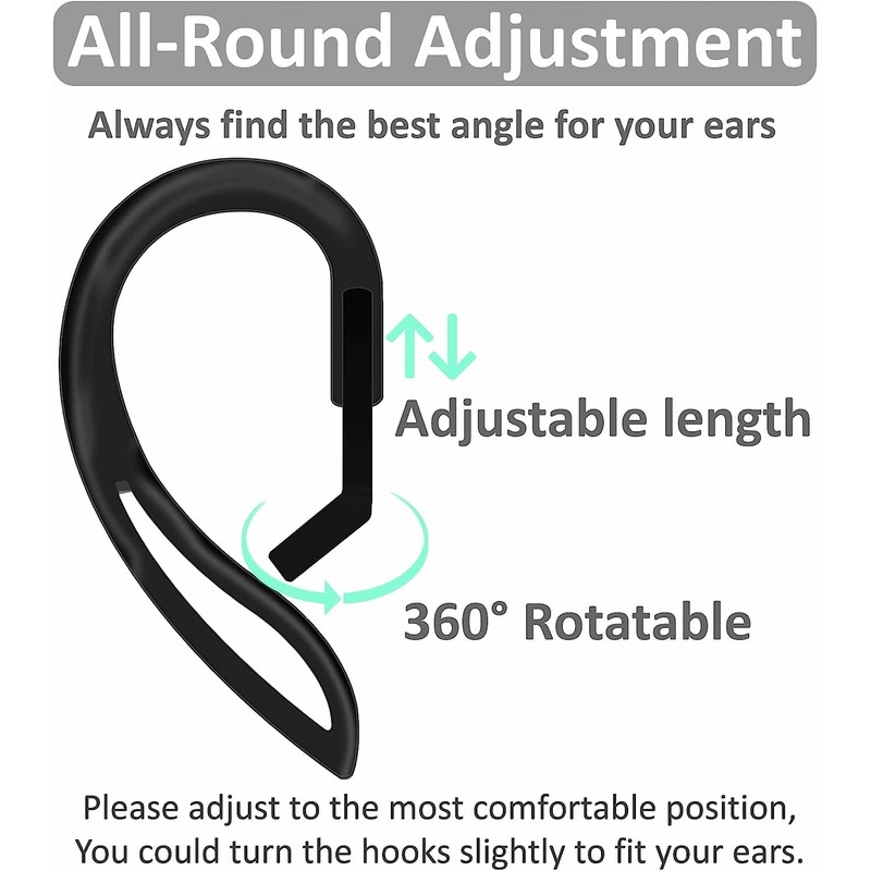 615WB4 Earhooks, AirPods Pro Compatible, Supports AirPods, Multi-Dimensional Adjustment, 360