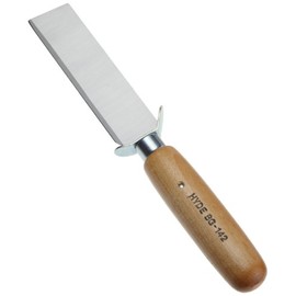 Hyde Tools 60510 Square Point Knife with Safety Wood Handle, 4-Inch/14-Gauge