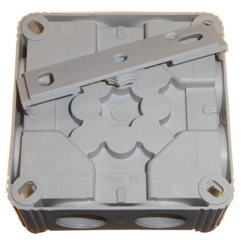 5pk Wiska Combi 308/5 Grey Outside Junction Box with Terminal