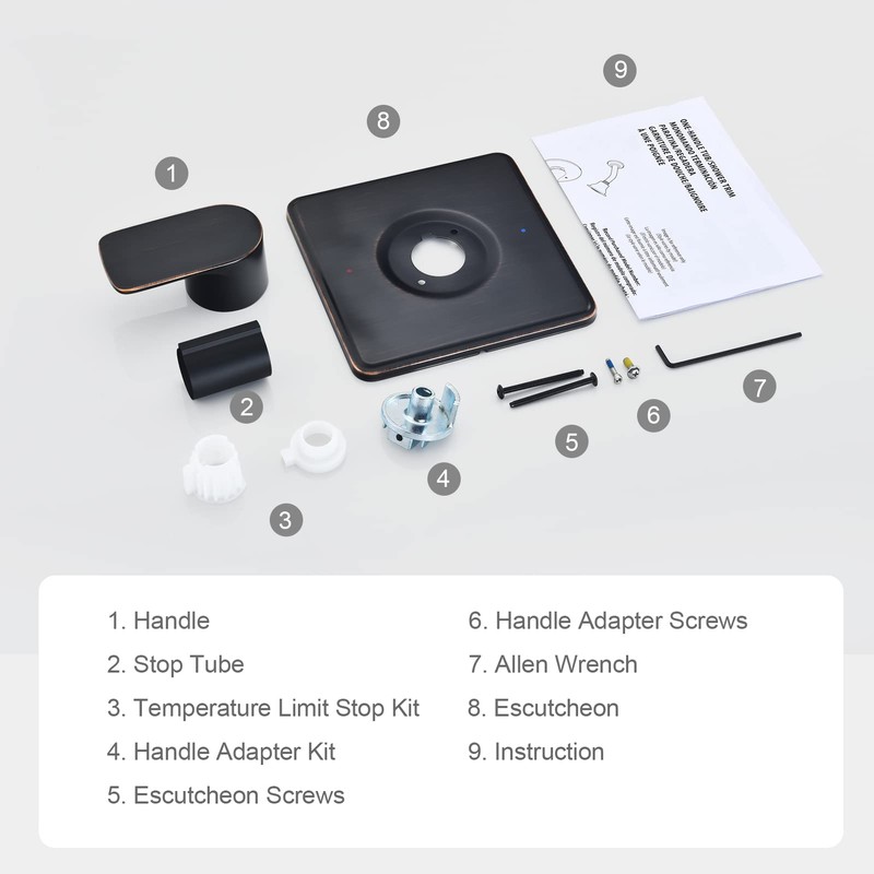 Shower Trim Kit, Compatible with Moen Posi-Temp Valve, Oil-Rubbed Bronze