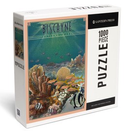 Lantern Press 1000 Piece Jigsaw Puzzle, Biscayne National Park, Florida, Lithograph National Park Series