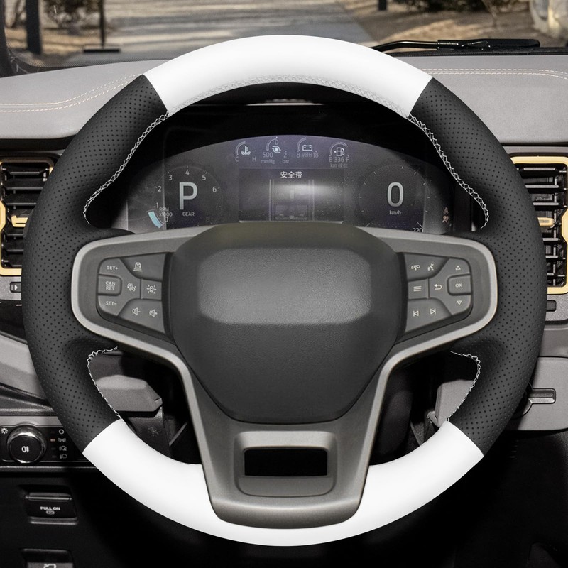 MEWANT Ford Bronco DIY Stitching Car Steering Wheel Wrap Cover