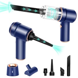 Handheld Vacuum Cordless, Mini Vacuum Cleaner, 8000Pa Desk Vacuum, 120W High Power Car Vacuum 2 in 1 Air Duster, Keyboard Vacuum with LED Light & Multi-Nozzles for Car, Computer, Sewing Machine