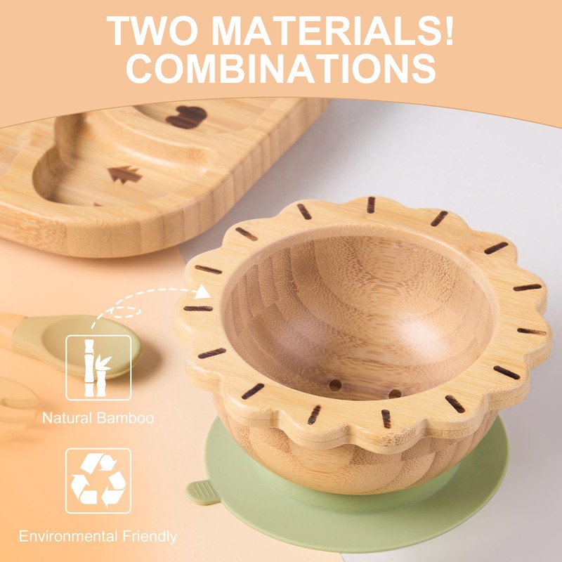BABY REMEMBER Suction Plates Bowls Set for Baby Toddler Non-Toxic