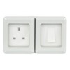 Double Gang Fully Weatherproof Switch & 3 Pin UK Power