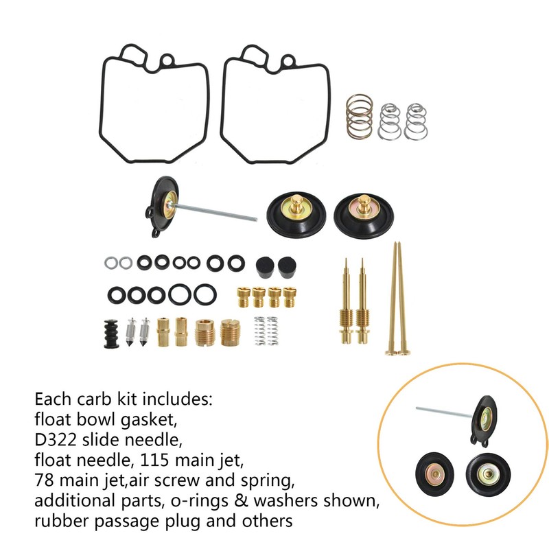 2-Pack Carburetor Carb Repair Kits Replacement for Honda CX500C CX500