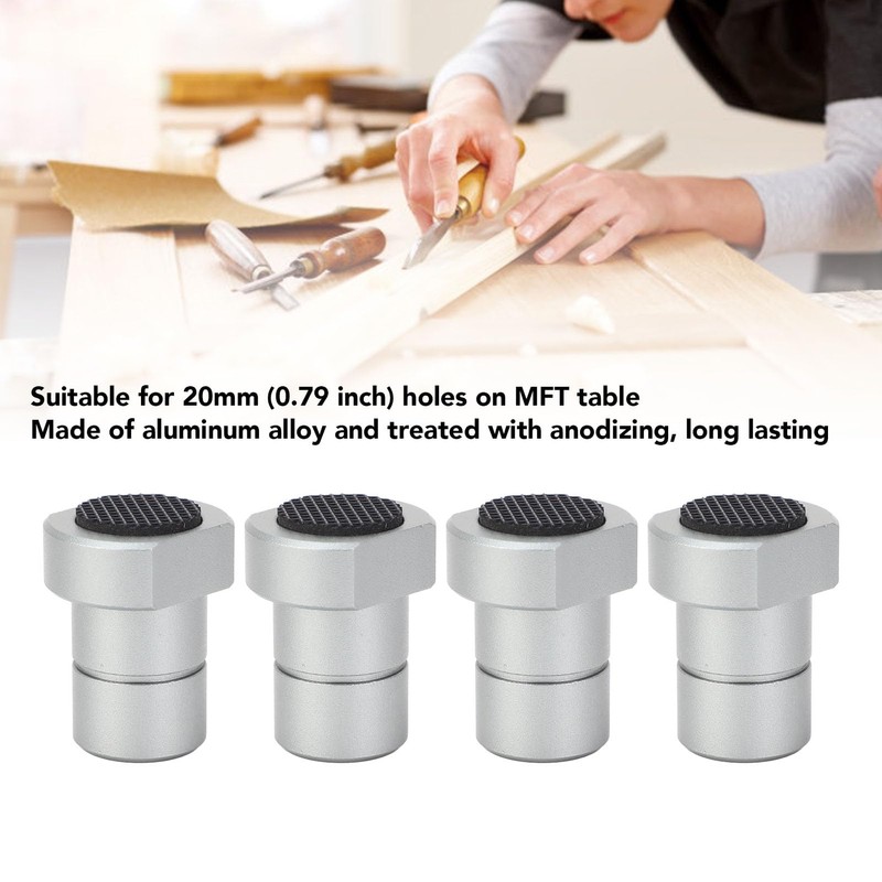 4 Pcs Bench Dog, 20mm Aluminum Alloy Workbench Dog Stop