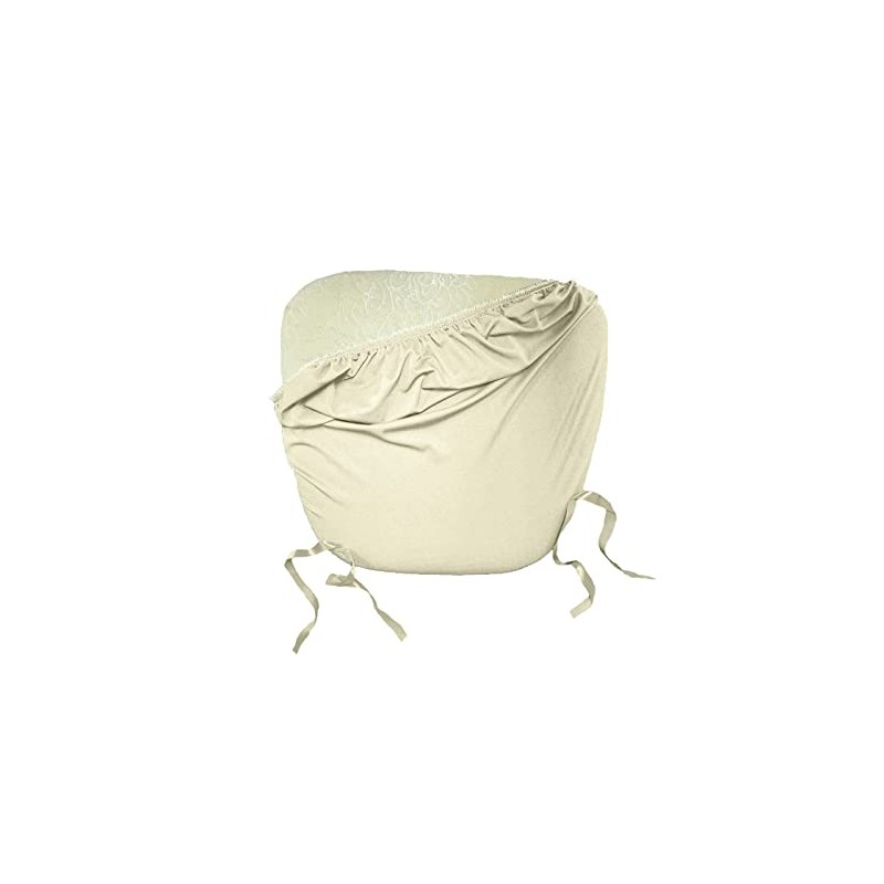 LA Linen Pack-4 Spandex Chiavari Chair Cushion Cover,Ivory