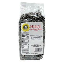 Hill's Original Sunflower Seeds | Full Salt | Roasted Salted Sunflower Seeds to Eat | Sunflower Seeds in Shell | Healthy Snack Bag | Nebraska Roasted | 12 oz Bag | 2 Pack