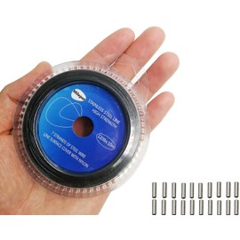 10LB-200LB Fishing line Wire Leader Vinyl Coated Stainless Steel Trace Lures Leader Wire 10 Meter,with 20pcs Crimps Sleeves,Black & Silver Select (Black, 50lb)