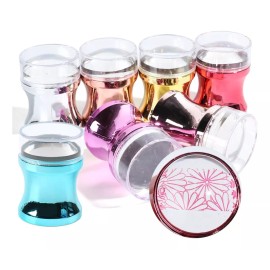 Nail Sello Estampador Jumbo Transparente Con Tapa