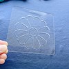 Clear Acrylic Sashiko Stencil, 12 x 12 cm, Traditional Flower