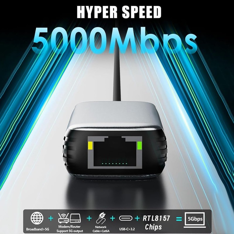 Comphic USB 3.2 to 5Gbps RTL8157 5000Mbps (5G, 2.5G, 1G,