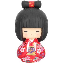 FOMIYES Kimono Japonés Geisha Muñeca Daruma Japonesa Artesanía Tradicional Japonesa Kimono Artístico Estilo Japones Muñeca Japonesa Kokeshi Niña Regalo Muñeca Muñeca Resina Comedor Chica