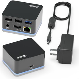 Plugable USB C Cube - Wired Mini Docking Station, Compatible with Thunderbolt 3 Ports and Specific USB-C Systems - Driverless (No Host Charging, Connect 1x HDMI up to 4K @30Hz, Ethernet, 3X USB Ports)