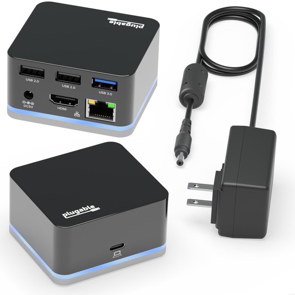 Plugable USB C Cube - Wired Mini Docking Station, Compatible