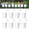 Dahey 10 Pcs Hanging Flower Pots Metal Iron Bucket Planter