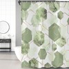 deFouliao Sage Green Shower Curtain Modern Abstract Green Geometric Grid