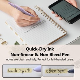 inkipen 8-Pack Gel Pens, 0.7mm Black Ink Pens w/Fine Point Smudge-Proof & Fast-Drying, Smooth Ink Retractable Pen w/Comfort Grip for Left-Handed School Office Supplies