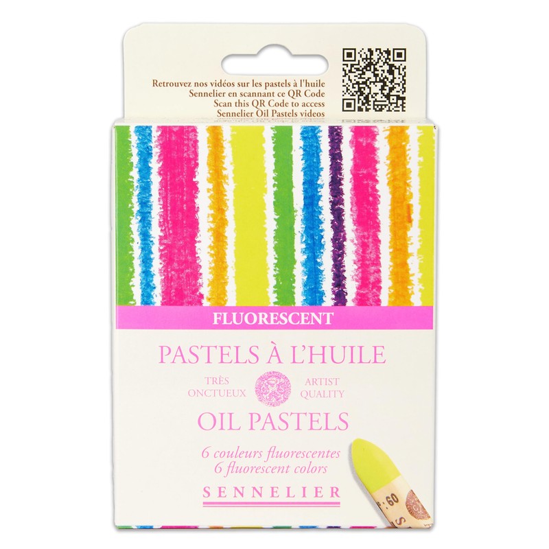 Sennelier Oil Pastels 6 Colours Set Fluorescent and Mini Tweezers