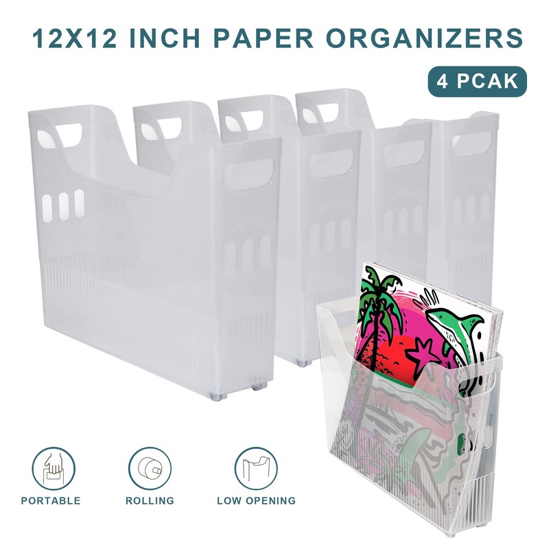4PCS 12x12 Paper Storage, Scrapbook Paper Storage, 12x12 paper storage