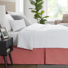 Nestl Pink Clay Bed Skirt Cal King Size - Cal King Bed Skirt 14 Inch Drop - Brushed Microfiber Bed Skirts - Hotel Quality Pleated Bed Skirt - Shrinkage & Fade Resistant