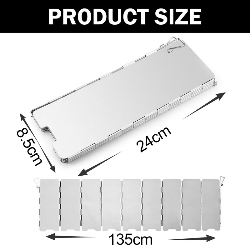 Camping Stove Wind Protection 16 Plates Foldable Wind Protection Camping