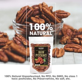 Raw Pecans Halves, 44oz (2.75 Pounds) Compares to Organic, NO PPO, Unpasteurized, 100% Natural, Extra Fancy, No Preservatives, Non-GMO, Pecan Halves 2.75 lb