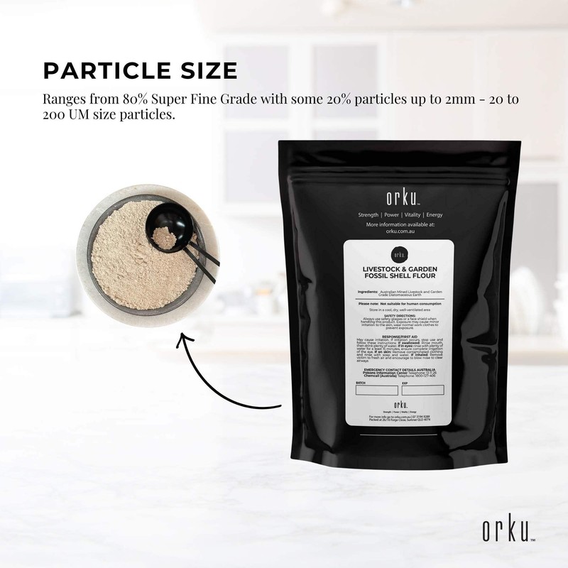 Orku 100g Fossil Shell Flour - Livestock Garden Pet Diatomaceous