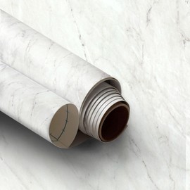 Stone Marble White Vein Matte Peel and Stick Wallpaper (24" x 78.7", White Vein Matte) Renter Friendly Removable Waterproof Vinyl Home Décor for Cabinets Bookshelf Drawer Table Furniture Upcycling