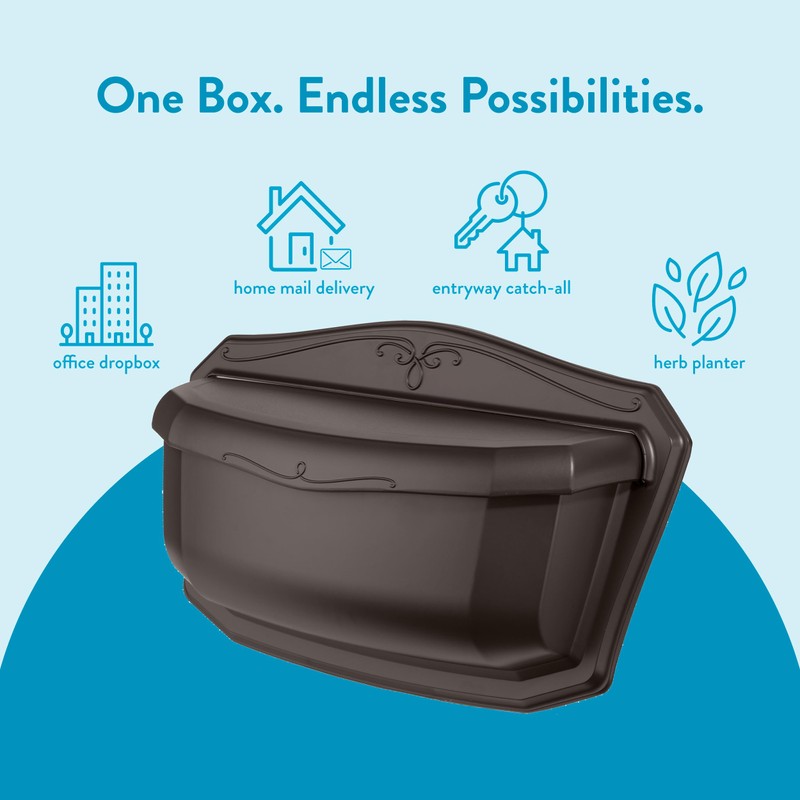 ARCHITECTURAL MAILBOXES 2541RZ-10 Villa Wall Mount Mailbox, Large, Rubbed Bronze