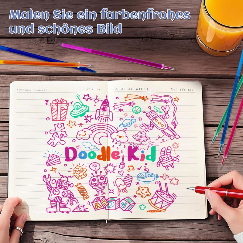 FloraVigo 36 x Erasable Refill, Legami Compatible, Clean Erasing, Smooth