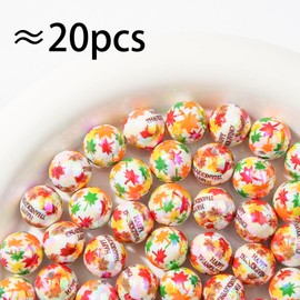 BERMRO 16mm Acrylic Beads 20pcs Thanksgiving Focal Spacer Bead Chunk Bubblegum Beads for DIY Crafting Necklace Bracelet Jewelry Making Keychain (Deep Orange)