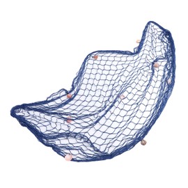 Decorative Cotton Fishing Net Wall Hanging Fishing Net Decoration with Shells for Photo Frame Birthday Beach Sea Party Photography (Blue)