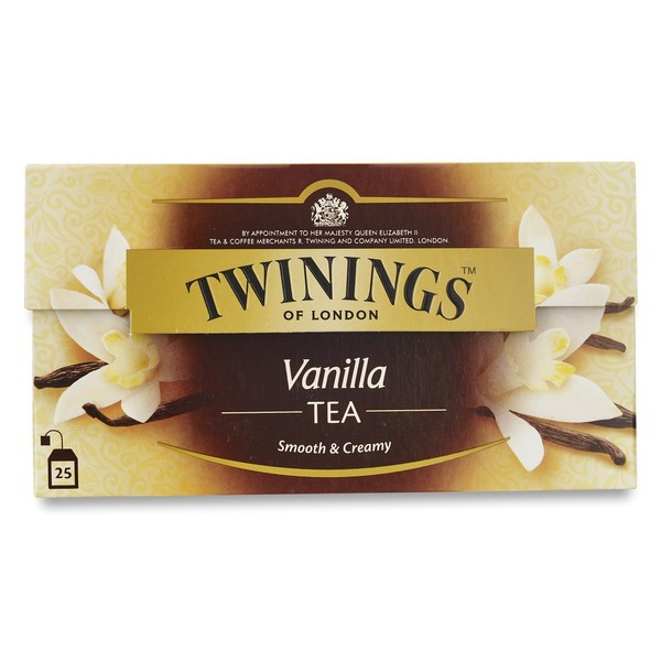 Twinings Vanilla Tea, Fine Tea with the Rich Sweet Taste of Vanilla 25 Sachets Net Weight 50g