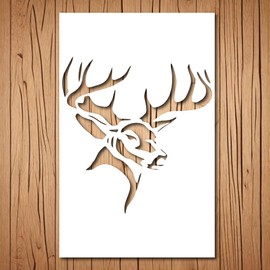 Buck Stencil | Reusable Hunting Animals Deer Silhouette Stencils for Painting on Wood, Glass, Wall, Rock, Fabric, Walls, Canvas, Glassware, Spray Painting, Airbrushing | Deer Stencil (8.5"x 11")