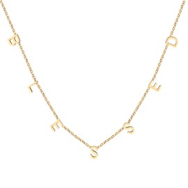 Memgift Blessed Choker Necklace Perfect 18k Gold Plated Stainless Steel Jewelry Birthday Christmas Gifts for Women