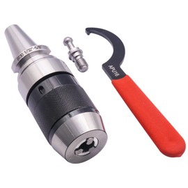 BestParts 1/32" - 5/8" Integrated Self-Tightening Keyless Drill Chuck Tool Holder with BT30 Integral Shank, included 1pc Spanner Wrench APU16 and 1pc BT30 Pull Stud, Workholding For CNC Milling Lathe