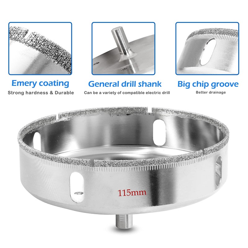 Luomorgo 115mm/4 1/2 inch Diamond Hole Saw, 1.1 inch Cutting