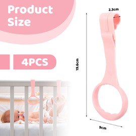 AuraFusion Beistellbett Attachment – Set of 4 Baby Playpen Stand-Up Rings, Pink, Support for Standing and Walking Training, Easy to Install and Clean