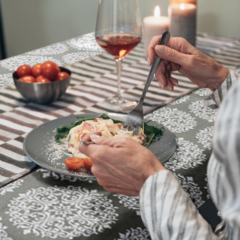 Aeici Grey Tablecloths Rectangular Large Table Cloth 220x140 Large Table