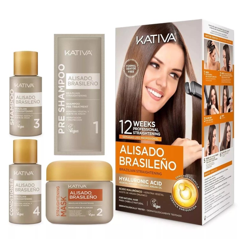 12 WEEKS Kativa Brazilian Straightening Alisado Brasile√±o Kit, US SELLER