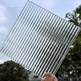 12'' Clear Acrylic Texture Background Sheet,2 PackTransparent Acrylic Wide Stripe Sheet for Photographer Props,Window Replacement, DIY/Jewel Display/Advertising/Decorate/Art Staffs (Wide Stripe)