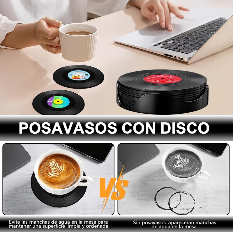 hartas Posavasos Antideslizantes ABS para Escritorio 12 Piezas, Portavasos de