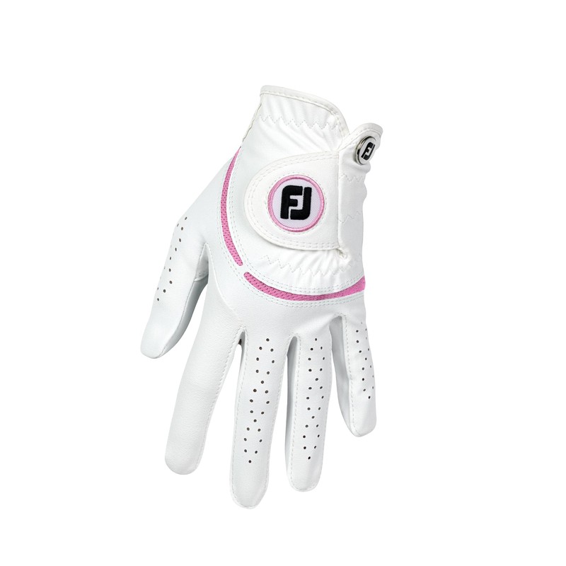 FootJoy WeatherSof Women's Golf Glove, White/Pink