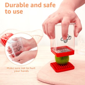 Speed Cup Slicer with Push Plate Portable Cup Slicer Efficient Fruit Vegetable Slicer Cup Multifunctional Compact Strawberry Cutter Slicer Cup Egg Slicers Easy to Use for Home Kitchen 10.6×7.6cm