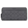 Coach FCY405 CY405 Long Wallet, Charcoal x Black, Signature, Coated