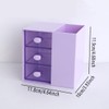 AIMALL 3-Drawer Pen Organizer, Multi-Purpose Purple Storage Box, Plastic Cosmetic