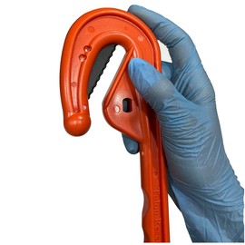 TRECK+ Talon Rescue Emergency Clothing Knife, Seat Belt Cutter, with O2 Key, 2.3 Ounce ABS frame, Polymer-Coated Handle, and Ballpoint to Blade Guide - Orange