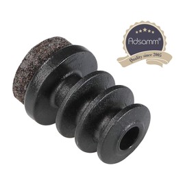 Adsamm® 16 x Lamellar Plugs with Felt/Black/Diameter 12-14 mm/Round/Furniture Glides for Steel Tube Chairs/End Caps for Round Pipes